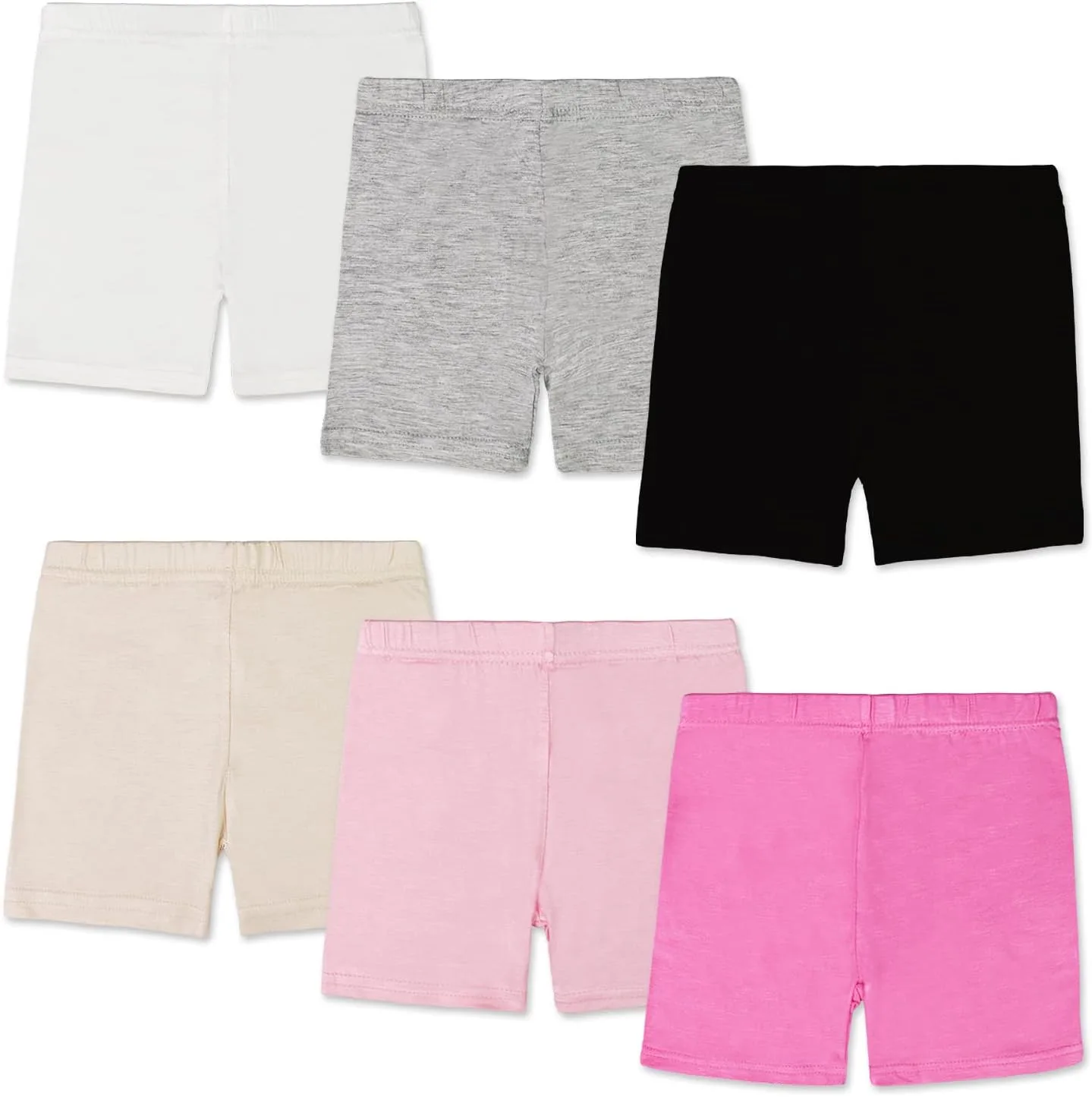 Girls Shorts Breathable and Comfy Kids Cycling Shorts 6 Pack (2-10 Years Old) Stretchy Dancing Bike Pants for Girl Sports Play Underdress