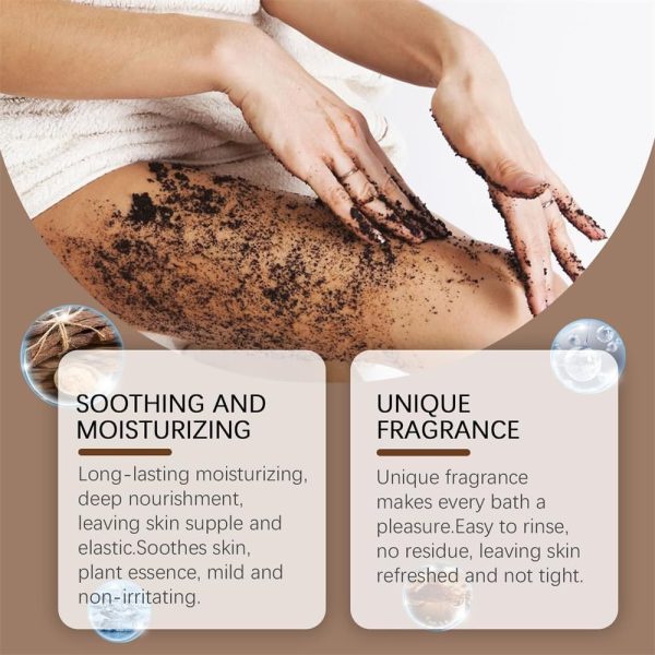 ⁦Azonee Natural Coffee Body Scru, Exfoliating & Moisturizing cream, Great for Butt, Legs, Arms & Hands, Nourishing Scrubber for Soft, Radiant Skin, Ideal for Women & Men, 50g⁩ - الصورة ⁦3⁩