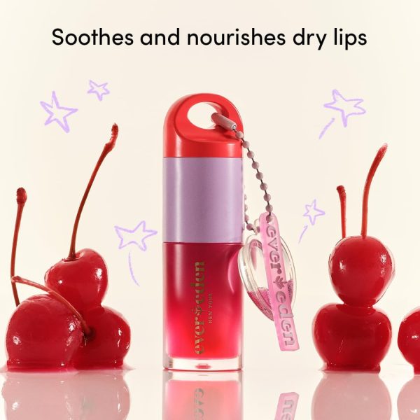 ⁦Evereden Kids Tinted Non Toxic Lip Gloss: Sheer Red - Non Toxic Kids Makeup - Vegan Clean Makeup for Kids - Soothing & Hydrating Kid Lip Gloss - Cherry, Peach, & Cranberry Oils Girls Makeup⁩ - الصورة ⁦2⁩
