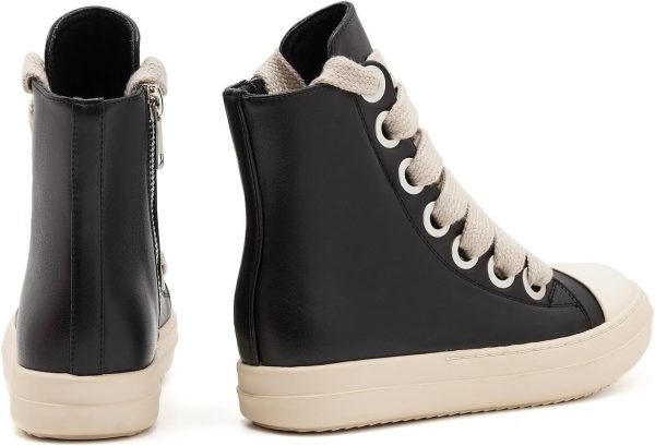 ⁦ATBELL High Top Sneakers for Women Jumbo Lace-up Fashion Platform Sneaker Comfort Thick Soles Trainers Walking Casual Shoes⁩ - الصورة ⁦3⁩