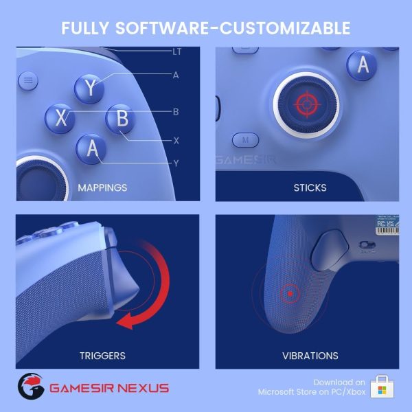 ⁦GameSir G7 SE Wired Controller for Xbox Series X|S, Xbox Controller with Hall Effect Detection Joystick, Works with Xbox One and Windows 10/11, Officially Licensed for Xbox (Purple)⁩ - الصورة ⁦6⁩