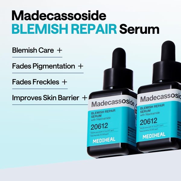 ⁦Mediheal Madecassoside Repair Serum, 1.35 Fl.Oz (40 Ml) | Blemish Care, Fades Pigmentation And Freckles & Skin Soothing & Hydration | With Centella Asiatica, Niacinamide⁩ - الصورة ⁦3⁩