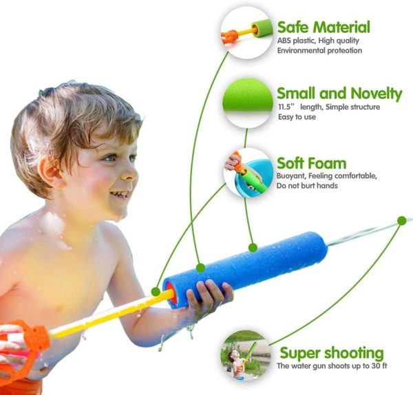 ⁦Excefore Water Guns for Kids, Pool Foam Blaster Squirt Guns 3 Pack - Lightweight, Noodle Design, 38ft Range for Outdoor Summer Beach Swimming Pool Party Garden Water Games Toys Gift for Boys Girls⁩ - الصورة ⁦6⁩