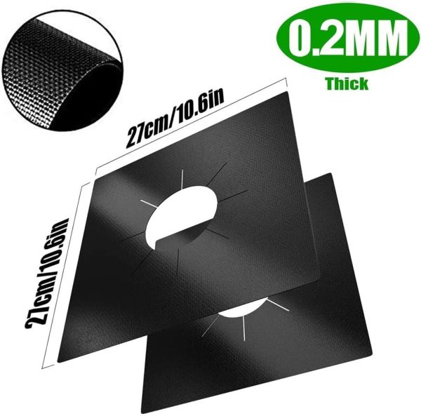 ⁦X spring Stove Burner Covers, 10 Pack Stove Top Cover, 0.2 MM Double Thickness, Non Stick Reusable Gas Stove Protector, Gas Range Protectors for Kitchen Cuttable Easy to Clean Size 27 27 Cm (Black)⁩ - الصورة ⁦5⁩
