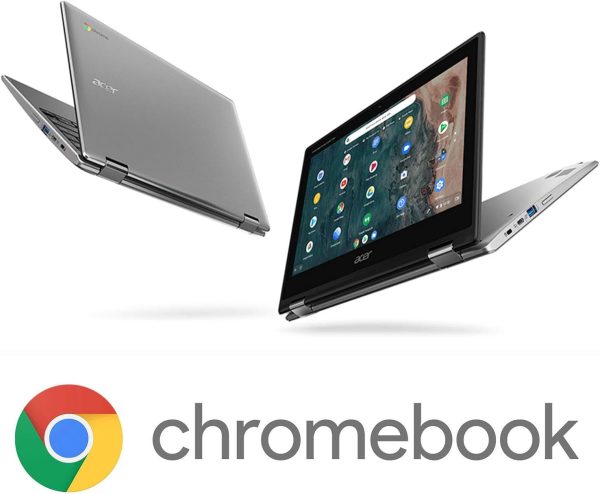 ⁦Acer Chromebook Spin 311 Convertible Laptop | Intel Celeron N4000 | 11.6" HD Touch Corning Gorilla Glass Display | 4GB LPDDR4 | 64GB eMMC | Intel 802.11ac Gigabit WiFi 5 | Chrome OS | CP311-2H-C7QD⁩ - الصورة ⁦2⁩