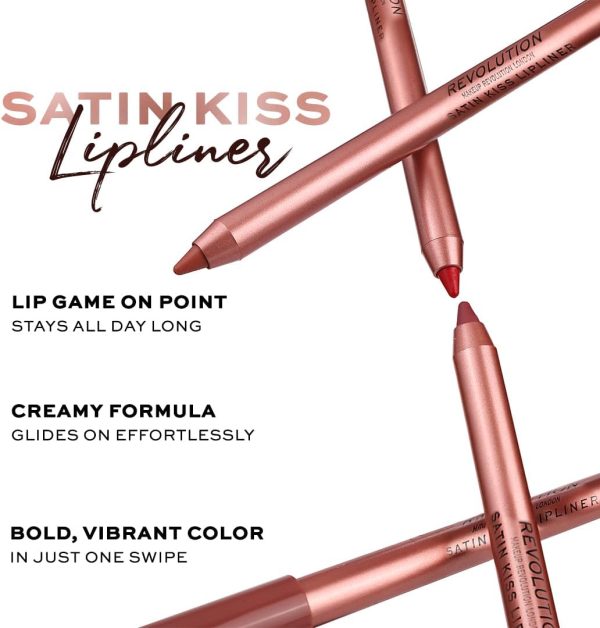 ⁦MakEUp Revolution Satin Kiss Lipliner, White Wedding Pink⁩ - الصورة ⁦2⁩