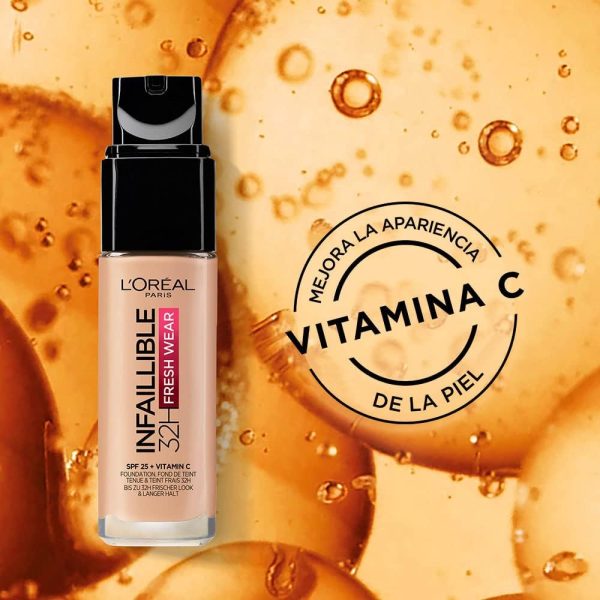 ⁦L’Oréal Paris Nude Infallible Foundation - 260 Soleil Dore/Golden⁩ - الصورة ⁦5⁩