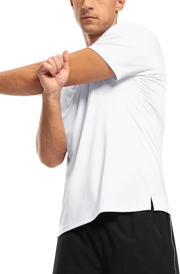 ⁦TBMPOY Men's Dry Fit Workout Shirts UPF50 Spandex Athletic Gym Running Fishing Lightweight Short Sleeves Rash Guard Tee Tops⁩ - الصورة ⁦3⁩