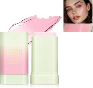 Hepiide Blush Stick, Blush Cream for Cheeks Eyes Lips,Blush in Natural with Waterproof Sweat-Resistant, Tinted Solid Stick with Long Lasting, Nude Makeup Multi-Use Stick Creamy Blush (Shy Pink, 1)