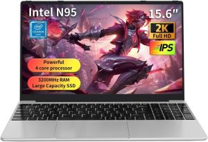 NEOBIHIER Gaming Laptop 15.6" FHD, Intel N95, 512GB SSD, 16GB DDR4 RAM, 6000mAh Battery,Backlit Keyboard, Fingerprint Unlock, Windows 11 Laptop Computer for Work & Entertainment