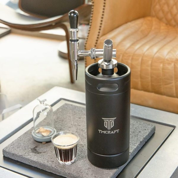 ⁦TMCRAFT 128oz Nitro Cold Brew Coffee Maker, Home Brew Coffee Keg with Stainless Steel Stout Creamer Faucet & Pressure Relieving Valve⁩ - الصورة ⁦6⁩