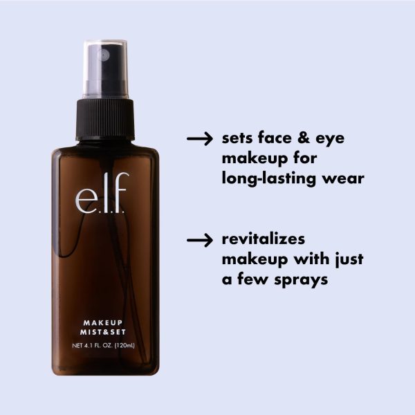 ⁦e.l.f. Makeup Mist & Set - Large Lightweight, Long Lasting, All-Day Wear Revitalizes, Refreshes, Hydrates, Soothes Infused with Aloe, Green Tea and Cucumber 4.1 Fl Oz⁩ - الصورة ⁦3⁩