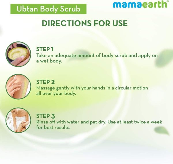 ⁦Mamaearth Ubtan Body Scrub for Men & Women 200g | With Turmeric, Saffron & Walnut Beads - Removes Sun Tan⁩ - الصورة ⁦7⁩