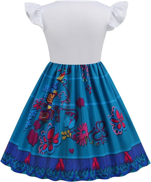 ⁦Girls' Magic Princess Dress, Flying Sleeve Blue Dress, Equipped With Bag And Glasses, Suitable For Daily Wear, Birthday Parties, Cosplay, Party Activities, Suitable For Ages 3-13.⁩ - الصورة ⁦2⁩