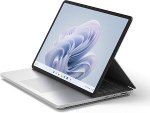 Microsoft Surface Laptop Studio 2 (Platinum) | 14.4" Touchscreen Laptop | Intel Core i7 (13th Gen) | Windows 11 Home | UK Version (Intel Iris Xe, 512GB SSD + 16GB RAM)
