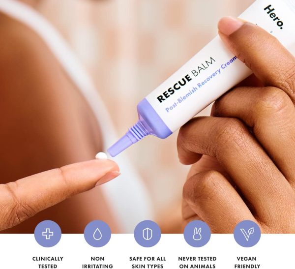 ⁦Hero Cosmetics Rescue Balm, Post Blemish Recovery Cream (0.507fl.oz / 15ml)⁩ - الصورة ⁦4⁩