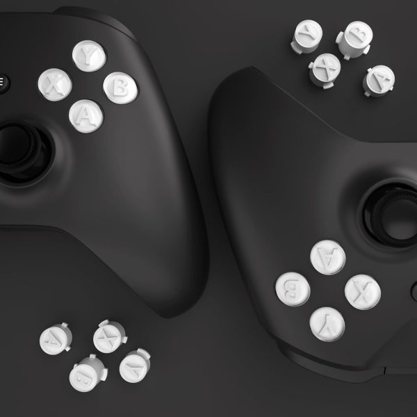 ⁦eXtremeRate ABXY Buttons for Xbox Series X/S Controller, Buttons with ABXY Cassic Symbol for Xbox One S/X, Elite V1/V2, Two-Tone Buttons White & Clear⁩ - الصورة ⁦6⁩