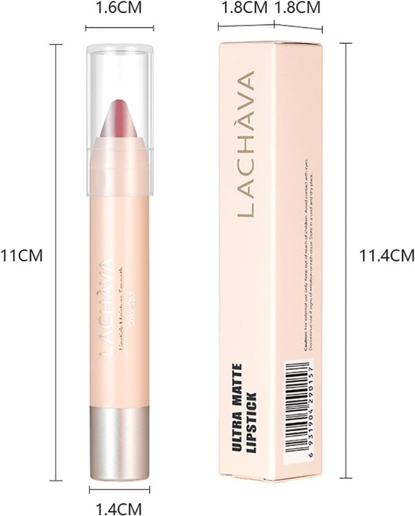 ⁦Hepiide 2 Pcs Nude Matte Velvet Crayon Lipstick, Moisturizing Lightweight Creamy Lip Color, Waterproof Long-Lasting Crayon Lip Gloss for Women, Non-Sticky, Ultra Matte Lip Liner Pen (Color, 08)⁩ - الصورة ⁦8⁩