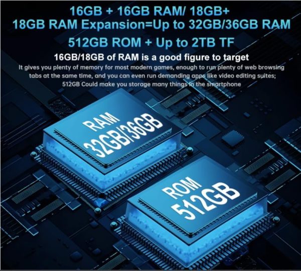 ⁦8849 Tank 3 Pro 5G Projector Phone 32GB RAM 512GB ROM Cell Phone 23800mAh 120W Fast Charger 200MP Camera Dual Sim⁩ - الصورة ⁦5⁩