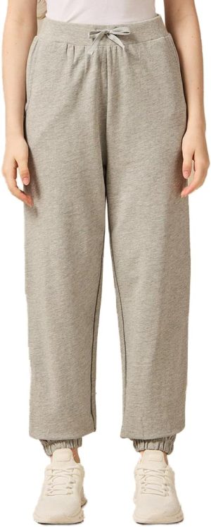 REDTAG Senior Girls Grey MÃ lange Basic Track Pants