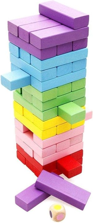 Colorful Wooden Tumbling Tower Blocks Family Game and Children Educational toy