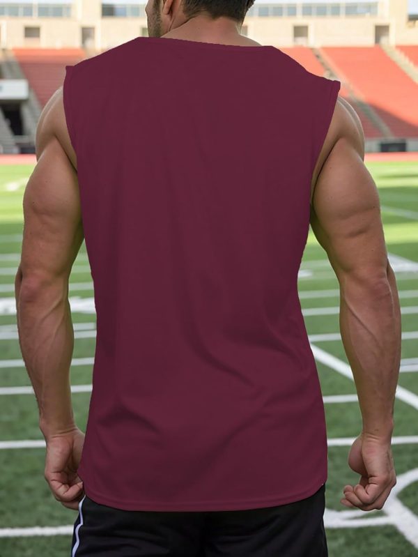 ⁦Mens Workout Tank Tops Quick Dry Sleeveless Running Gym Muscle Shirts Summer Mesh Tee Top⁩ - الصورة ⁦5⁩