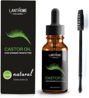 Natural Eyelash Treatment Serum, 10ml Cold Pressed Castor Oil for Eyelash Growth & Strengthening, Gentle Formula for Sensitive Skin
