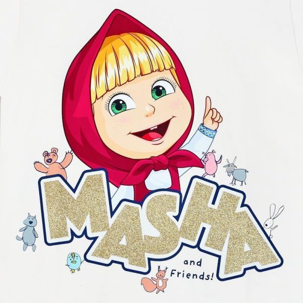 ⁦TRUCARE Girls Masha Kids Girls Masha & Friends Short Sleeves T-Shirt Western (pack of 1)⁩ - الصورة ⁦5⁩