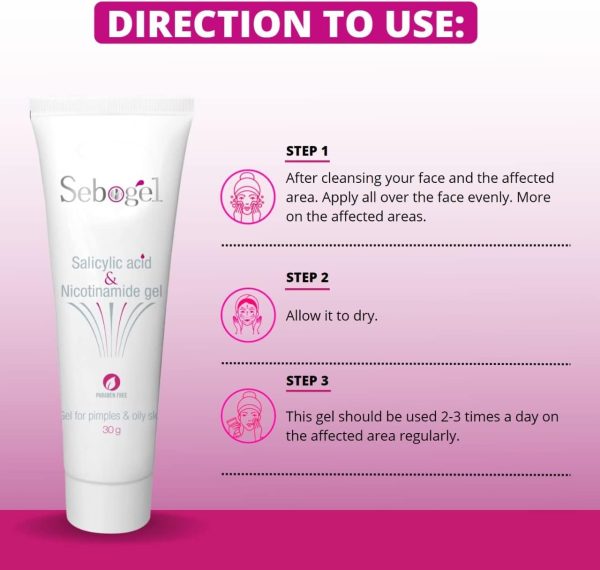 ⁦Sebogel Salicylic Acid & Nicotinamide Gel for Pimples and Oily Skin, 30gm - Pack of 2⁩ - الصورة ⁦5⁩