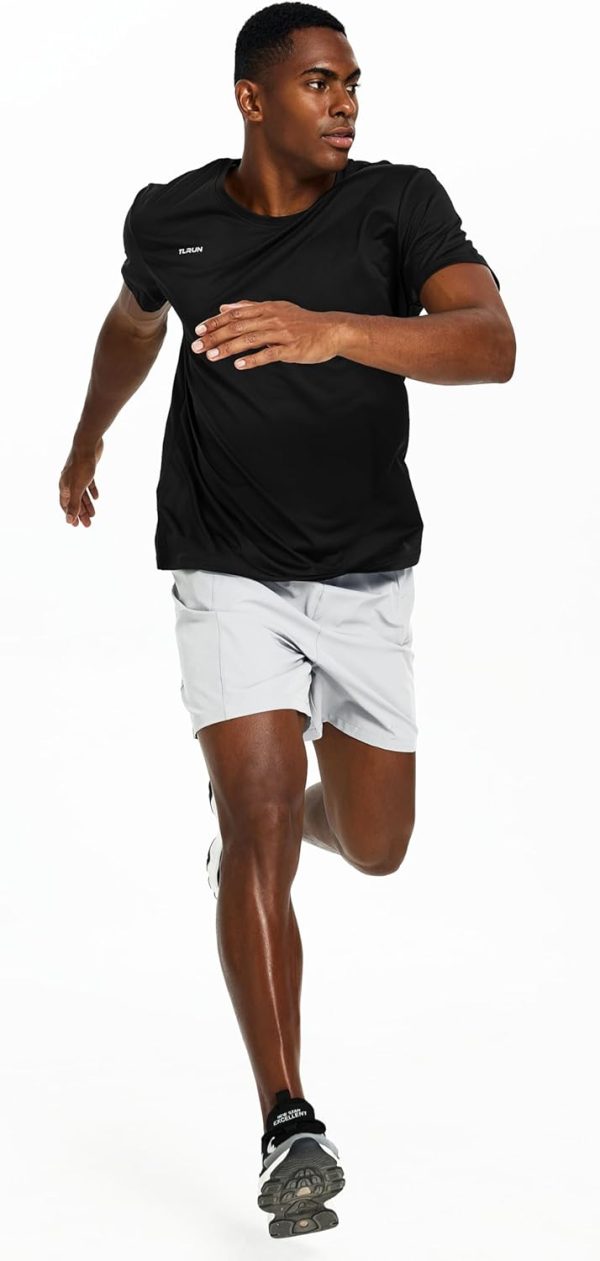⁦TLRUN Men's Ultra Lightweight Running Shirts, Dry Fit Marathon Top Tee, Cool Short Sleeve Athletic T-Shirts⁩ - الصورة ⁦6⁩