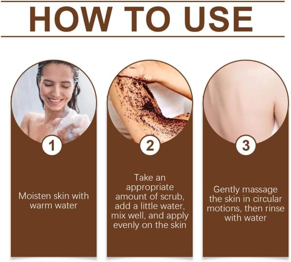 ⁦Azonee Natural Coffee Body Scru, Exfoliating & Moisturizing cream, Great for Butt, Legs, Arms & Hands, Nourishing Scrubber for Soft, Radiant Skin, Ideal for Women & Men, 50g⁩ - الصورة ⁦7⁩