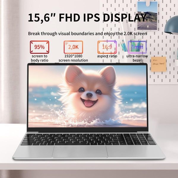 ⁦NEOBIHIER Gaming Laptop 15.6" FHD, Intel N95, 512GB SSD, 16GB DDR4 RAM, 6000mAh Battery,Backlit Keyboard, Fingerprint Unlock, Windows 11 Laptop Computer for Work & Entertainment⁩ - الصورة ⁦3⁩