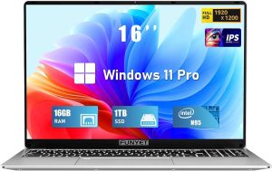 FUNYET 16 Inch Gaming Laptop, Laptop Computer 2025 Windows 11 Pro, 16GB RAM 1TB SSD, Intel 12th Gen N95 Processor(up to 3.4GHz), Backlit Keyboard, Fingerprint Unlock, FHD 1920 * 1200