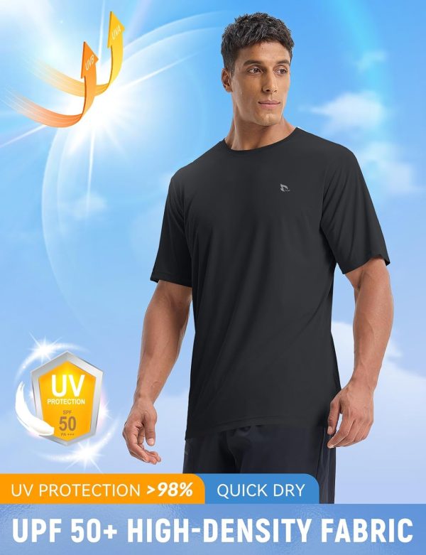 ⁦BALEAF UV Shirt Men's Water UPF 50+ Short Sleeve Rash Guard Men's Swimming Shirt Rash Vest for Swimming Diving⁩ - الصورة ⁦2⁩