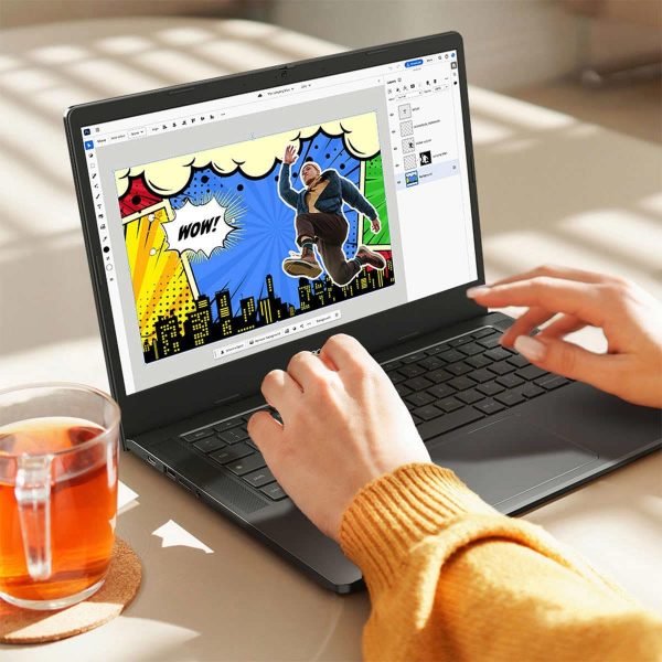 ⁦acer 2024 Chromebook Plus 514 Touchscreen Laptop, Intel 8-Core i3-N305, 8GB LPDDR5, 512GB SSD, 14" FHD IPS Touch Display, Wi-Fi 6E, FHD 1080P Webcam, SD Card Reader, Chrome OS, Cefesfy Design Mouse⁩ - الصورة ⁦7⁩