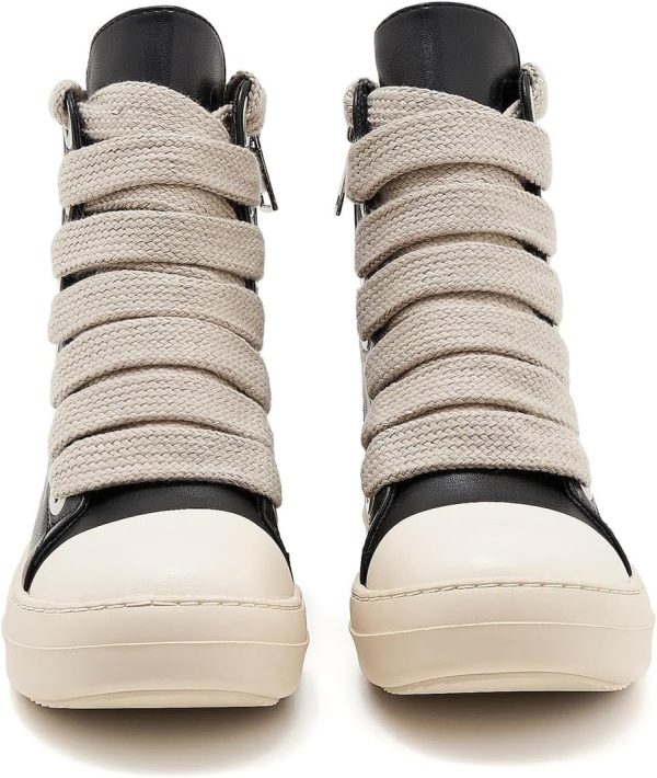 ⁦ATBELL High Top Sneakers for Women Jumbo Lace-up Fashion Platform Sneaker Comfort Thick Soles Trainers Walking Casual Shoes⁩ - الصورة ⁦7⁩