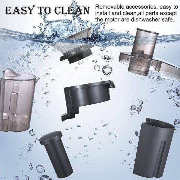 ⁦Juicer Machine Centrifugal Juicer 65MM Chute for Whole Fruit and Vegetables Juice Extractor Quick Juicing Easy to Clean Silver⁩ - الصورة ⁦6⁩