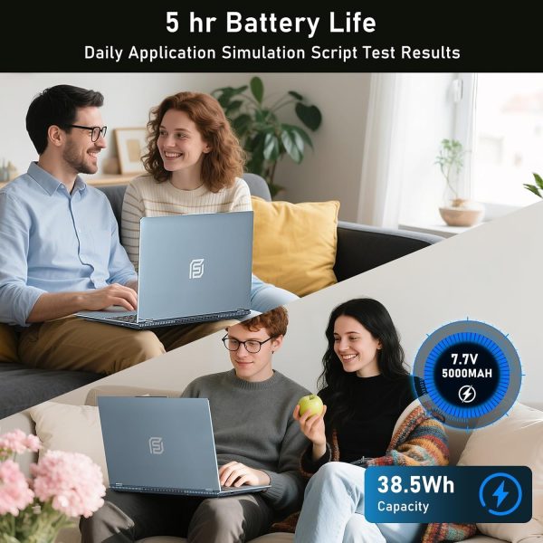 ⁦NAIKLULU Gaming Laptop,MX350 Graphics Laptop,16 Inch Laptop Computer,N95 4C/4T Processor(up to 3.4Ghz),16GB RAM 1TB SSD,16”FHD 1920 * 1200 Display,WiFi 5,BT4.0,Backlit Keyboard⁩ - الصورة ⁦7⁩