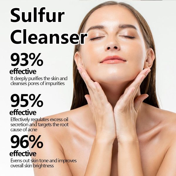 ⁦KASTWAVE Natural Sulfur Facial Cleanser, Exfoliating Facial Cleanser, Calms and Cools Redness and Discomfort, Reduces Oil Excess Pimples, Gently Cleanses, Refreshes & Makes Skin Radiant⁩ - الصورة ⁦4⁩