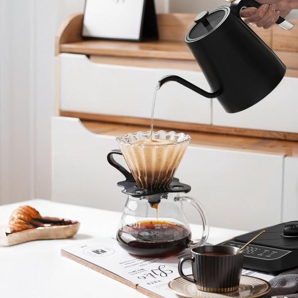⁦EqiEch Electric Gooseneck Kettle,1350W Electric Coffee Kettle,with Temperature Control,Touch Screen Panel,Electric V60 Kettle,304 Stainless Steel,Constant Temperature,Quick Heating,for Coffee,Tea⁩ - الصورة ⁦7⁩