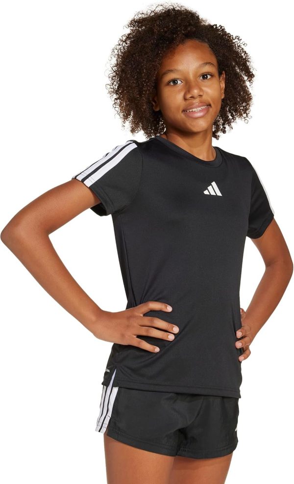 ⁦adidas Girls Training Essentials 3-Stripes Tee Kids T-Shirt⁩ - الصورة ⁦2⁩