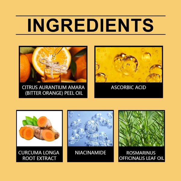⁦Azonee Glow Vitamin C & Turmeric Face Oil, Brightening Anti-Aging Serum, Hydrating Facial Oil for Dark Spots, Fine Lines, and Wrinkles (1 FI.Oz)⁩ - الصورة ⁦5⁩