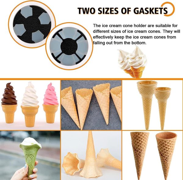 ⁦Saladulce Ice Cream Cone Dispenser Holder Wall Mount Cone Holder Waffle Cone Dispenser for Ice Cream Machine, 16.9"Hx3.9"D⁩ - الصورة ⁦4⁩
