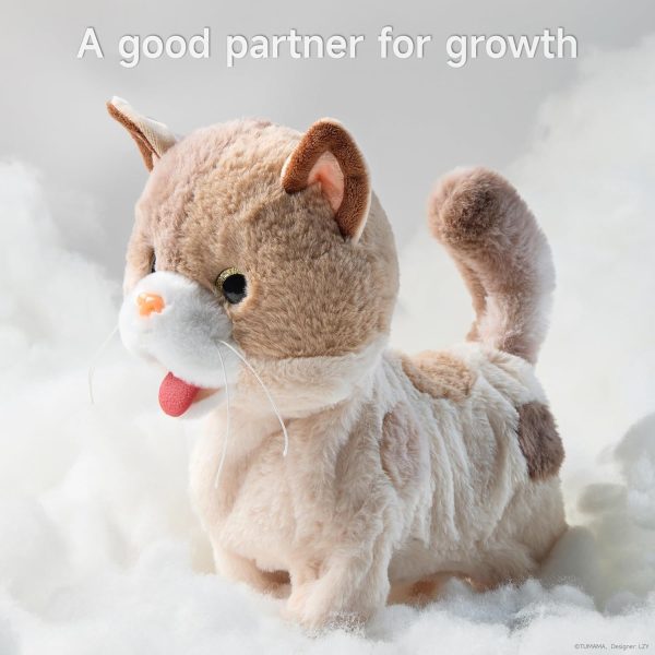 ⁦Interactive Electronic Plush Cat Toy for Kids, Realistic Walking Cat Toy That Walks, Meows,Tongues Out and Wags Tail, Kitten Pet Toy with Leash, Birthday Boys and Girls 3 4 5 6 7 Years Old⁩ - الصورة ⁦8⁩