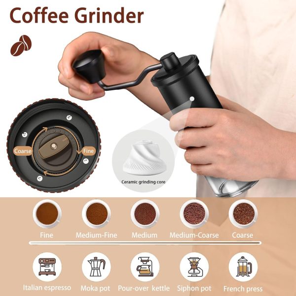⁦Motezen V60 Hand Drip Coffee Set,5 in 1 Drip Brew Pour Over Coffee Maker Set,Hand Drip Coffee Maker Set, Drip Filter,Coffee Filter Paper,Coffee Spoon,Specialty Manual Pour Over,for Home Office⁩ - الصورة ⁦4⁩