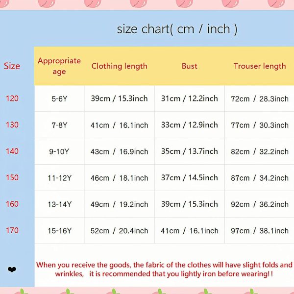 ⁦Girls' Summer Two-Piece Casual Set, Pink Short-Sleeve Top and Wide-Leg Trousers, Ages 5-16 Years clothing⁩ - الصورة ⁦5⁩