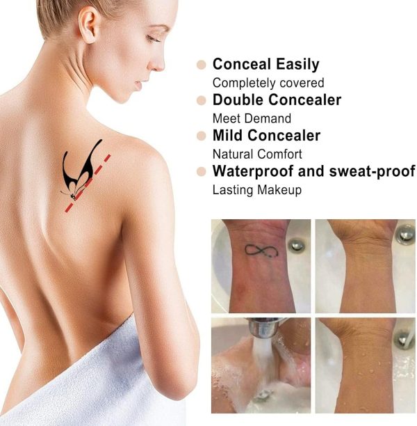 ⁦Khazna Full Coverage Waterproof Concealer Skin Concealer Set for Scars, Dark Spots, Vitiligo, Long Lasting Body Makeup⁩ - الصورة ⁦5⁩