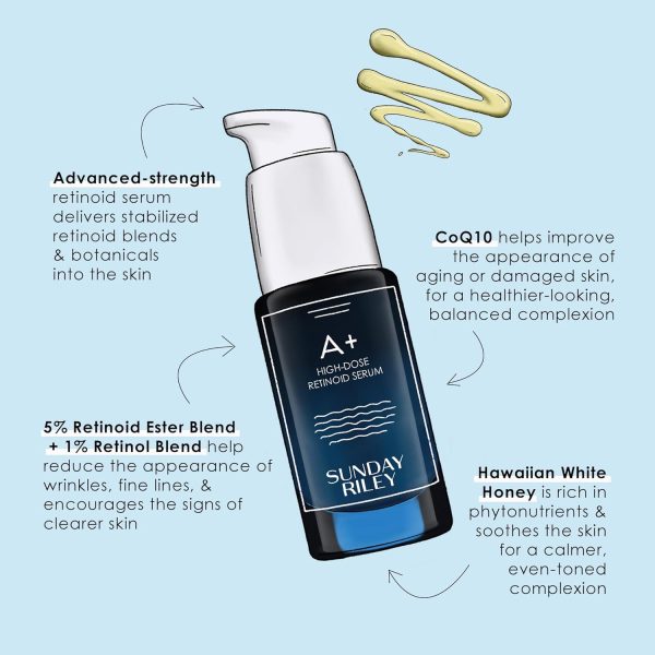 ⁦Sunday Riley A+ High-Dose Retinoid Serum, unscented, 1.7 Fl Oz⁩ - الصورة ⁦7⁩