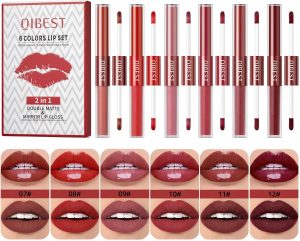 ELECDON 2-in-1 Lip Gloss & Matte Liquid Lipstick Set - 12 Colors Hydrating Velvet Lip Makeup Kit for Beauty Lovers
