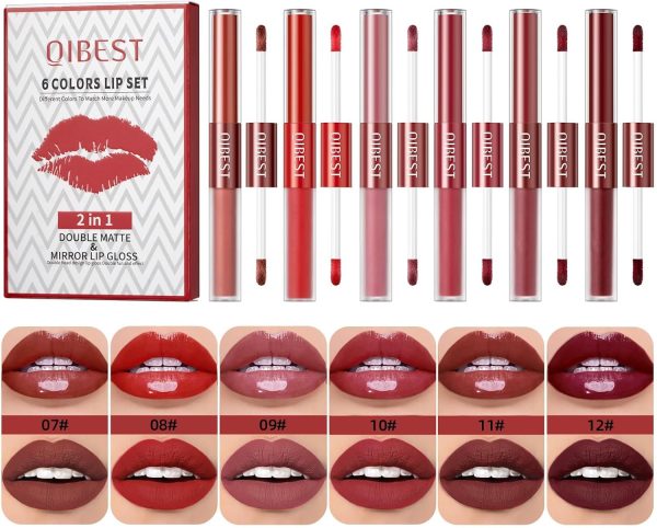 ELECDON 2-in-1 Lip Gloss & Matte Liquid Lipstick Set - 12 Colors Hydrating Velvet Lip Makeup Kit for Beauty Lovers